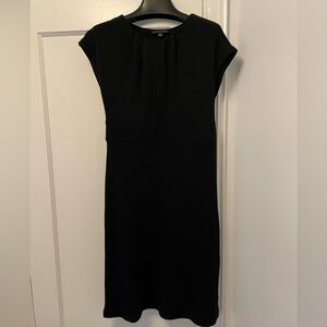 Banana Republic Classic Black Midi Dress in Wool Jersey Material
